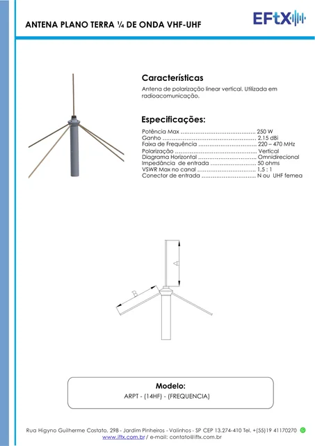 Prévia de Antena plano-terra VHF/UHF