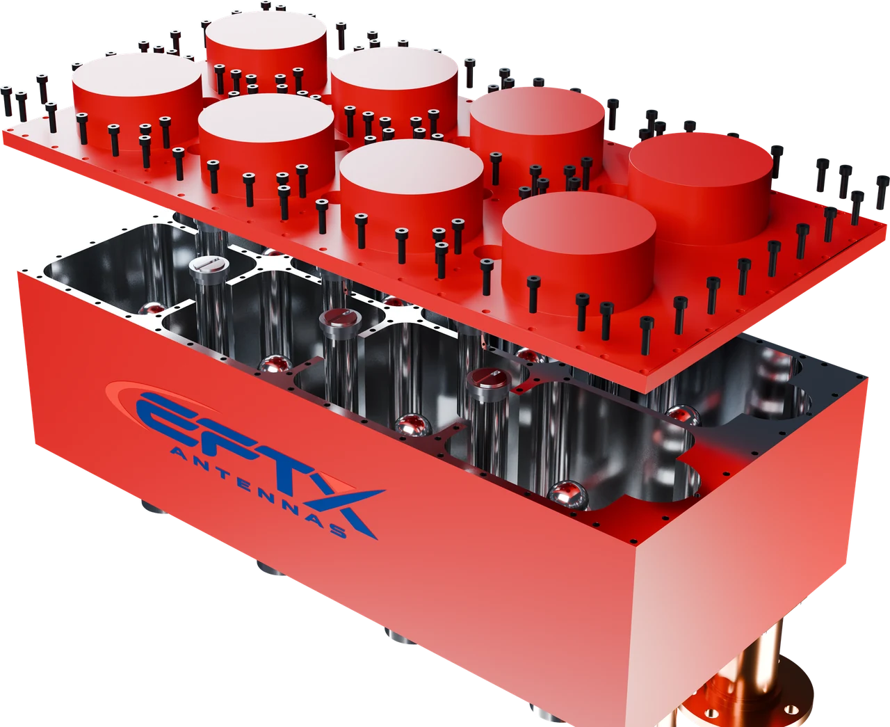 EFTX: Exploded view of the TV filter assembly