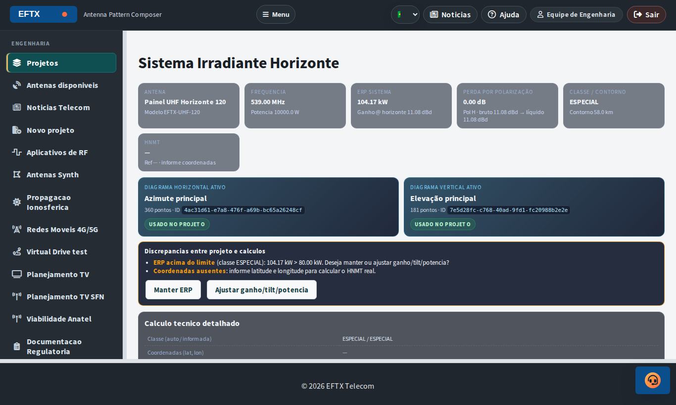 Cálculo técnico detalhado