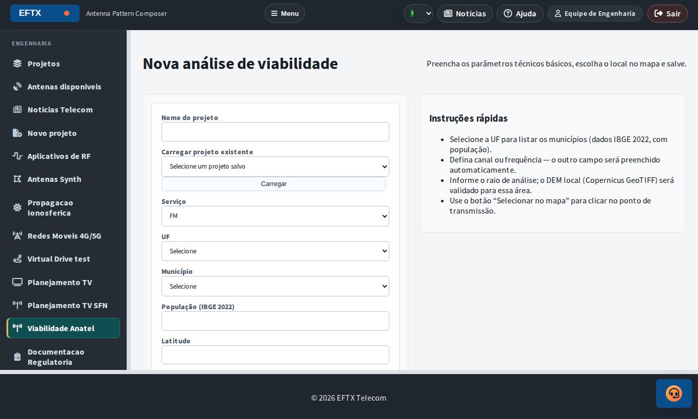 Dados técnicos e localização